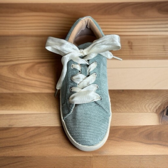 ournee Womens Kinsley Tru Comfort Size 7 Green Corduroy Lace Up Sneakers. - Picture 2 of 9